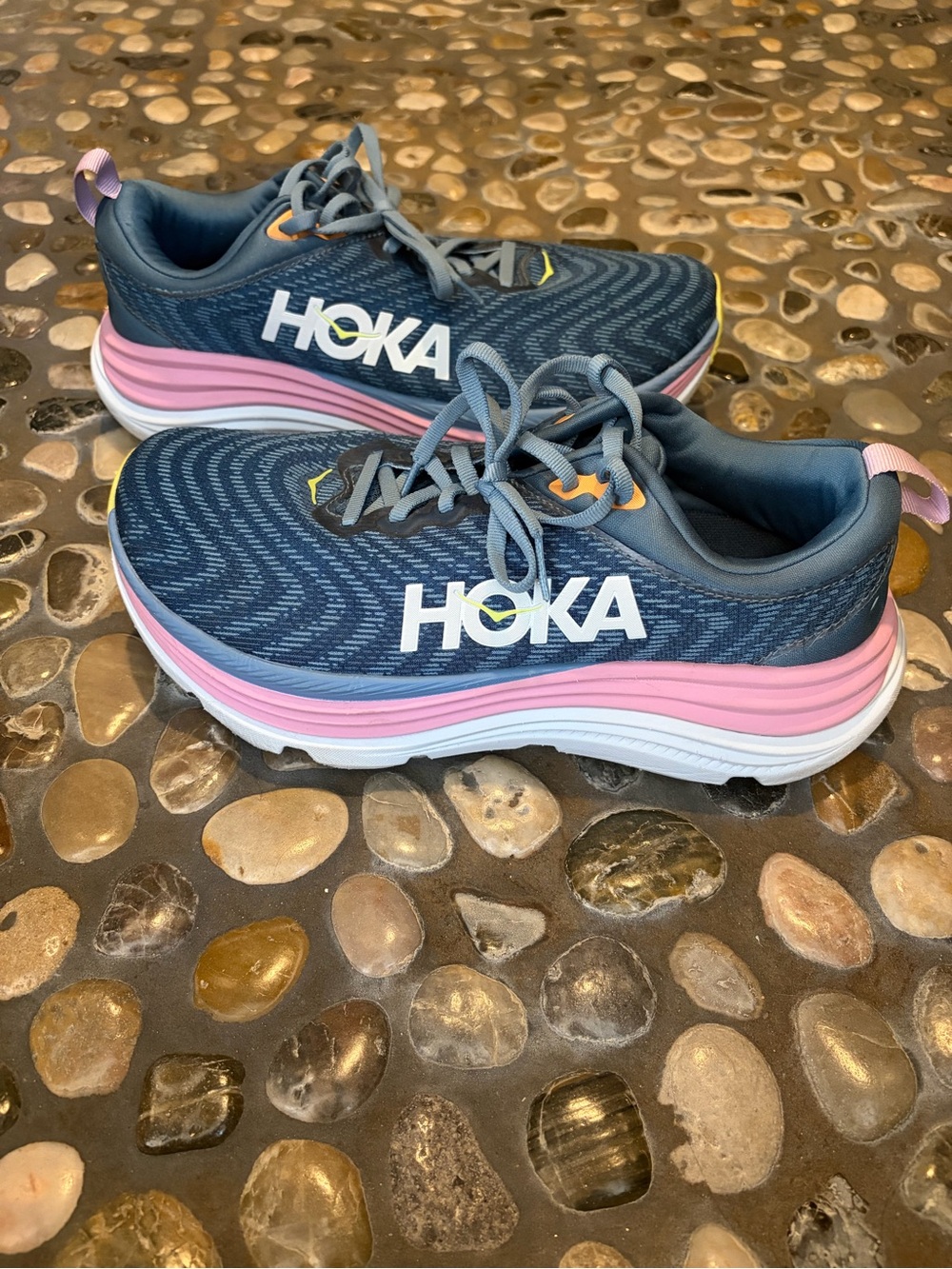 Women’s Hoka Navy, Pink & White Gaviota 5 Sneakers 8.5 wide